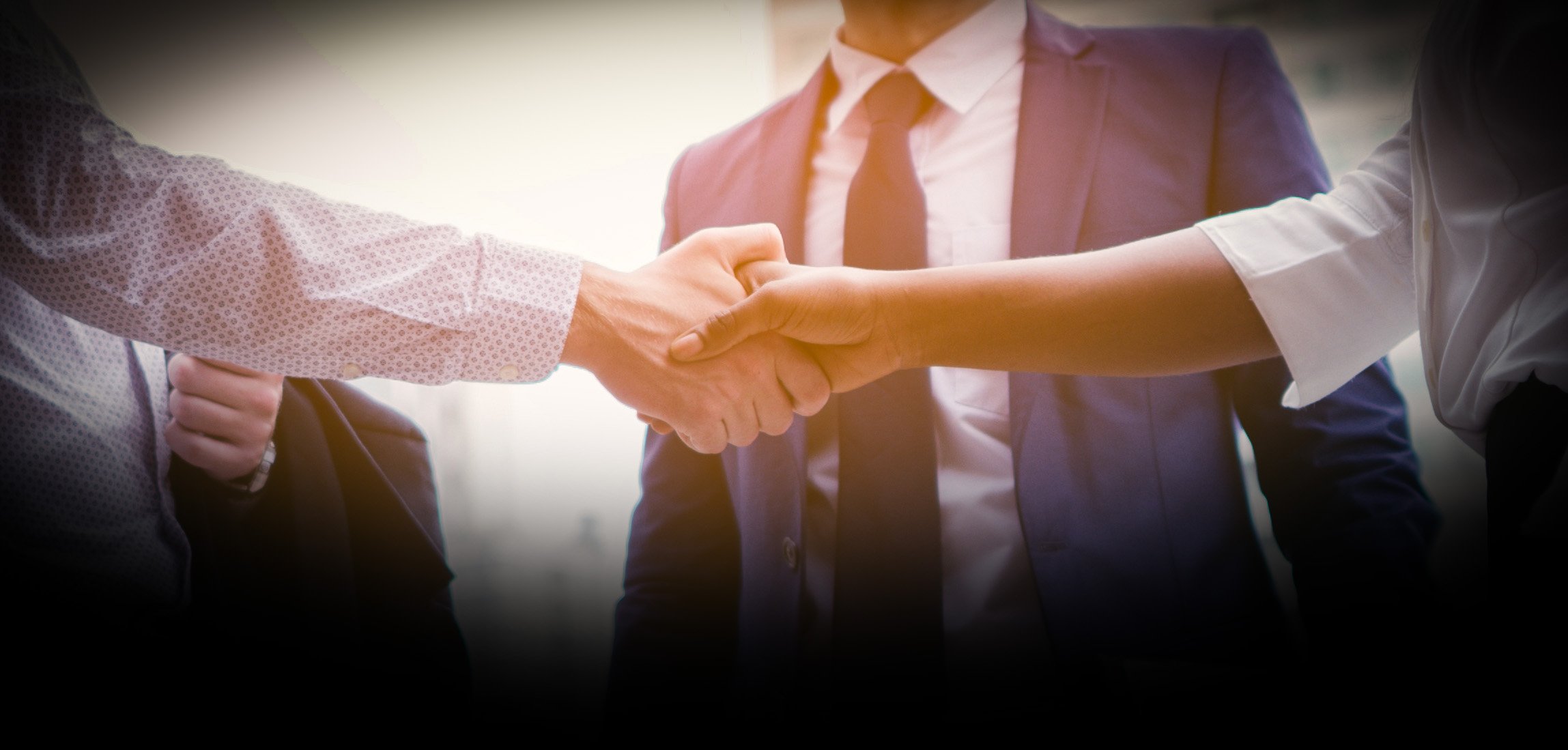 Image of people in business attire shaking hands