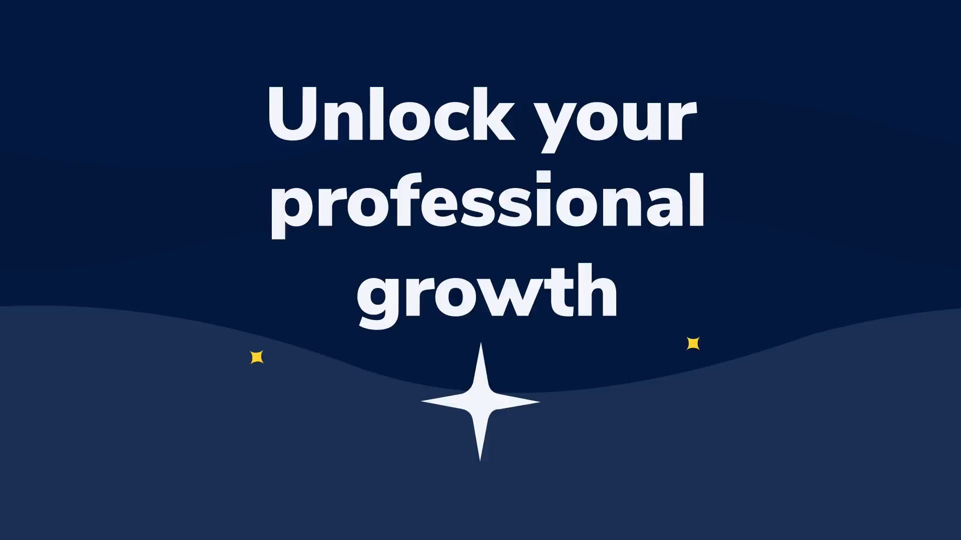 Intro slide of the video, text "Unlock your potential growth"