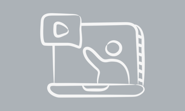 icon online learning on grey background
