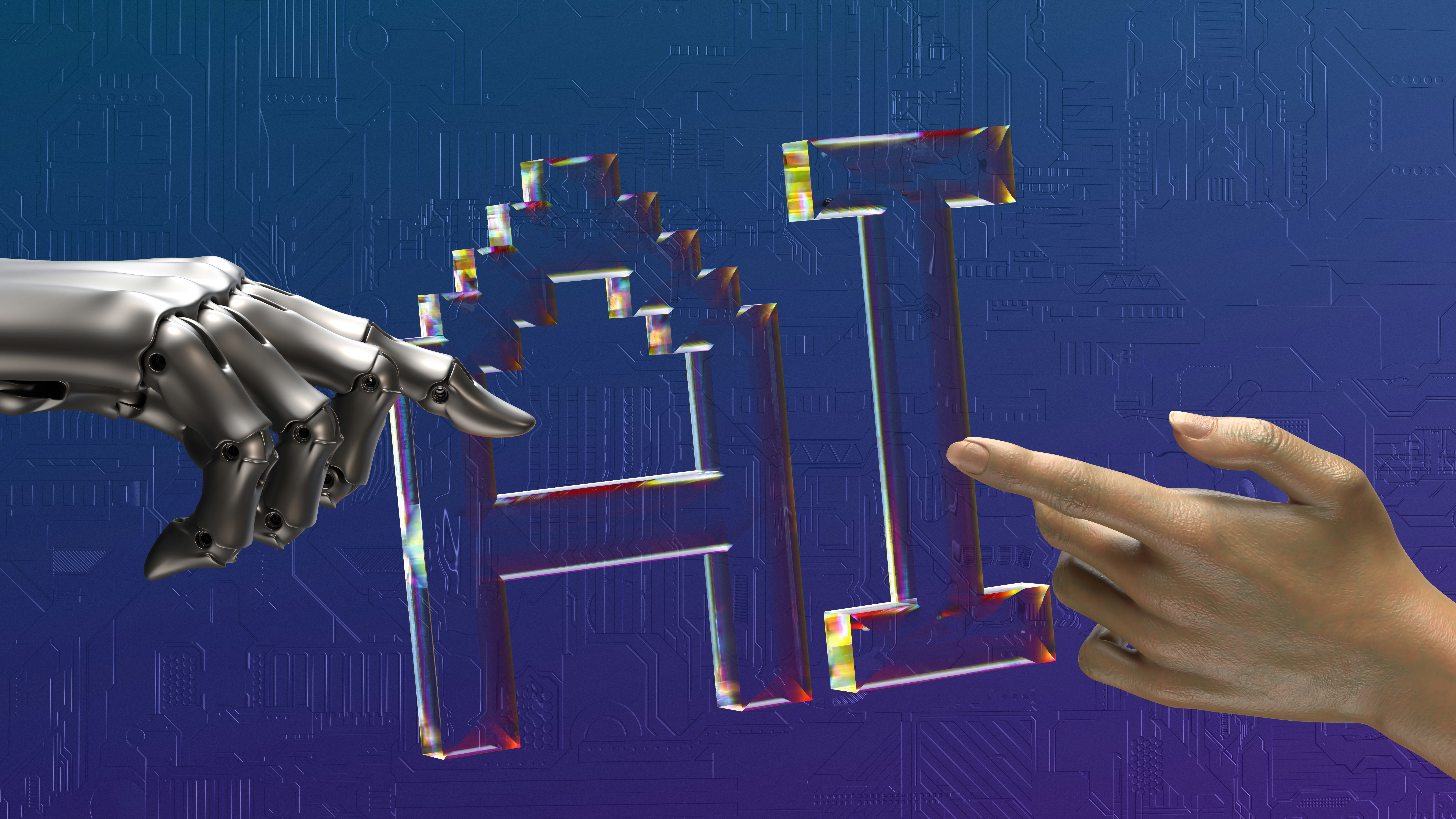 The future is a collaboration between human intuition and artificial intelligence. This image perfectly captures the "digital touch"—the moment where biological creativity meets mechanical precision. Together, we are building a new reality.