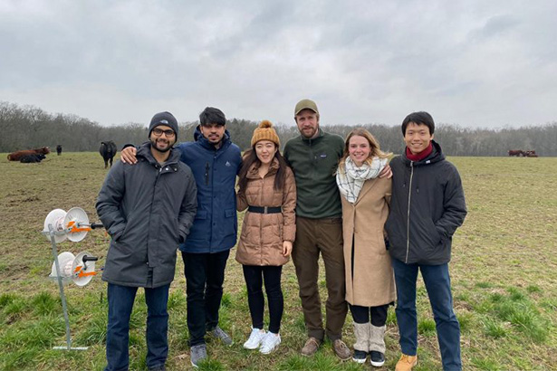 Members of the Ag tech club on a filed trip at a farm. 