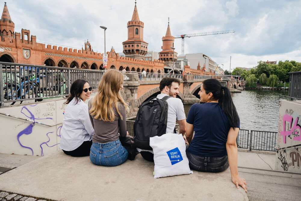 Student group at Oberbaumbrücke