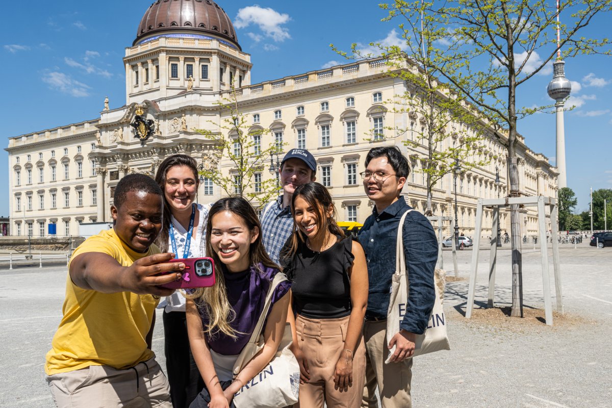 MBA students taking a photo