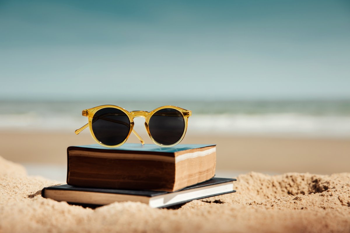 Book beach sunglasses
