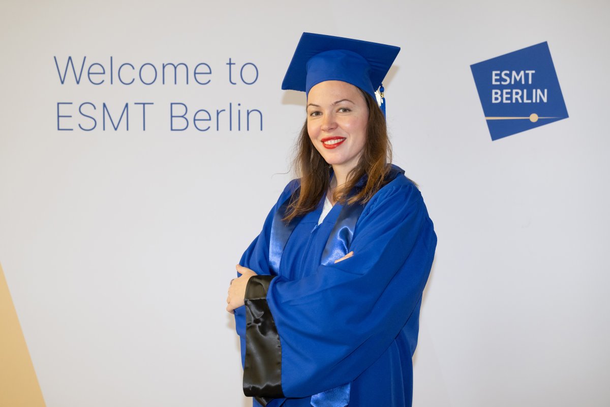 ESMT Global Online MBA alum Cătălina Costache at her graduation