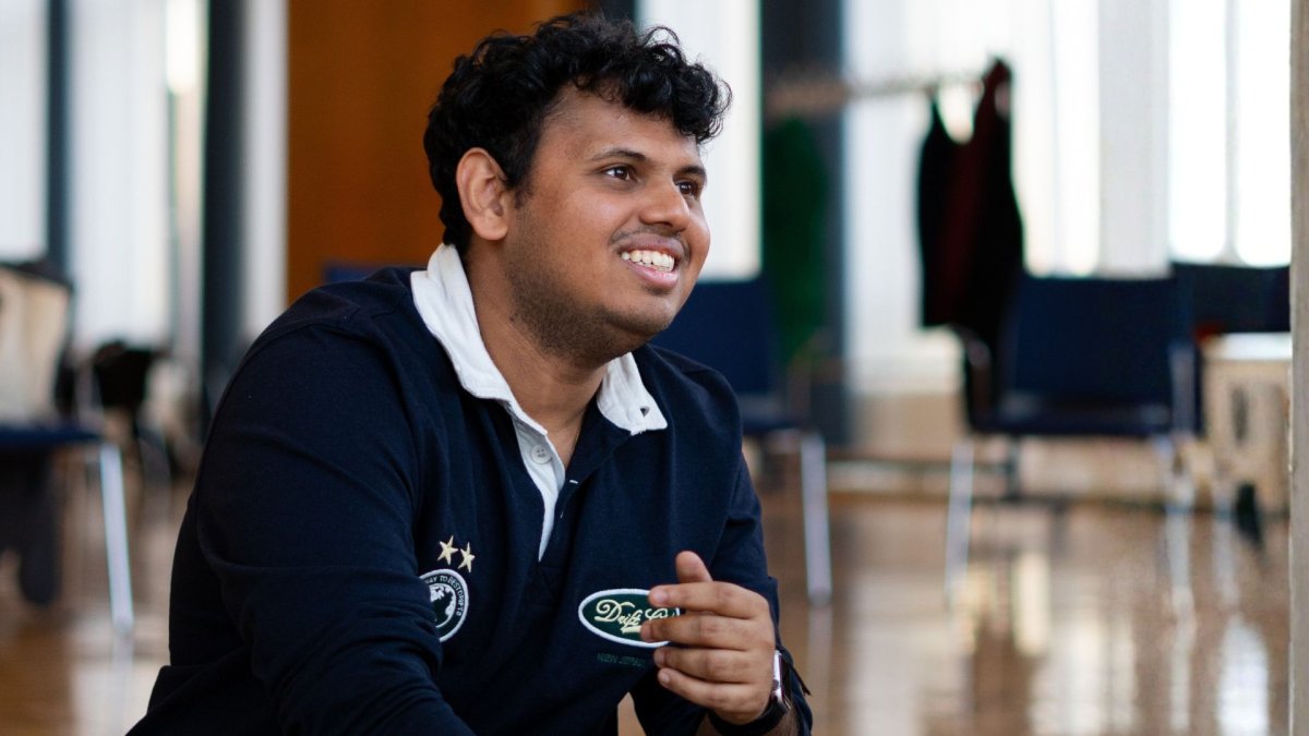 ESMT Master in Innovation and Entrepreneurship student Vaibhav Jain on campus