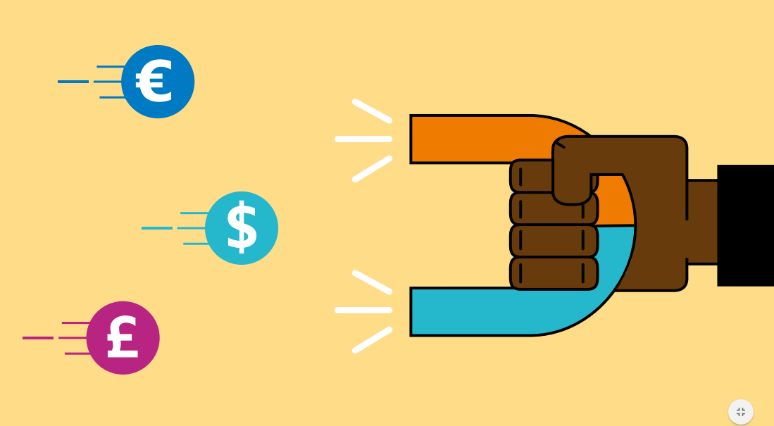 magnet pulling currency signs