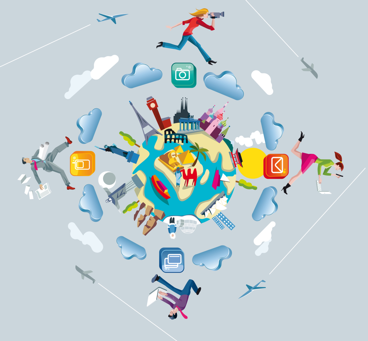 world globe and crowdsourcing