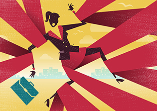 Businesswoman is caught up in Bureaucratic