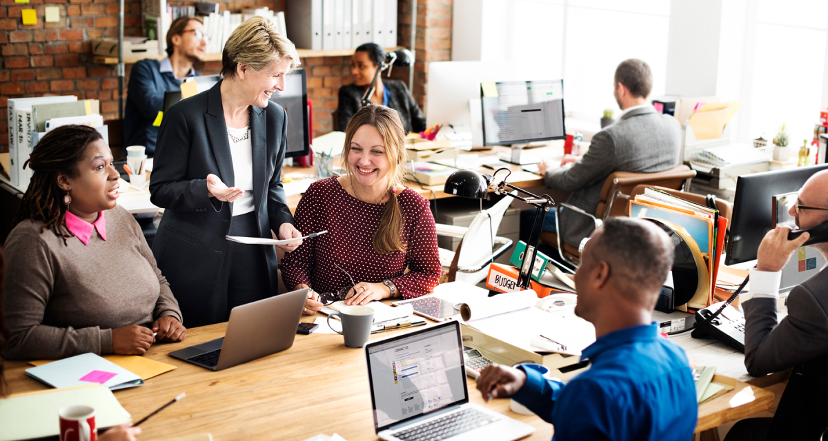 Group of people working at an office