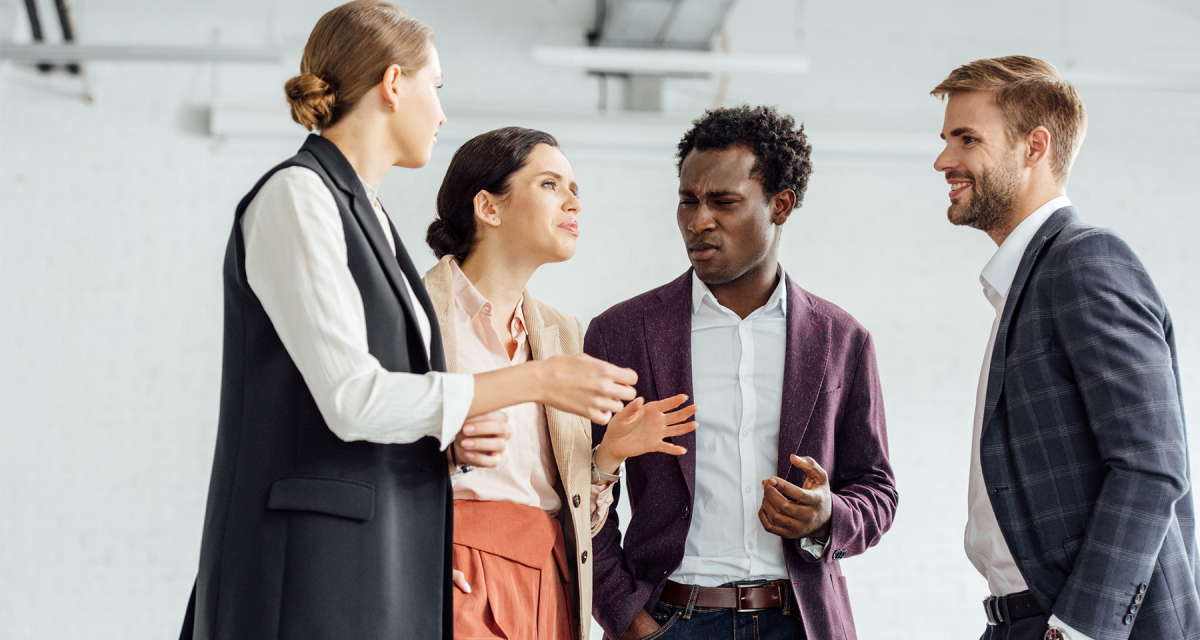 Colleagues having a discussion 