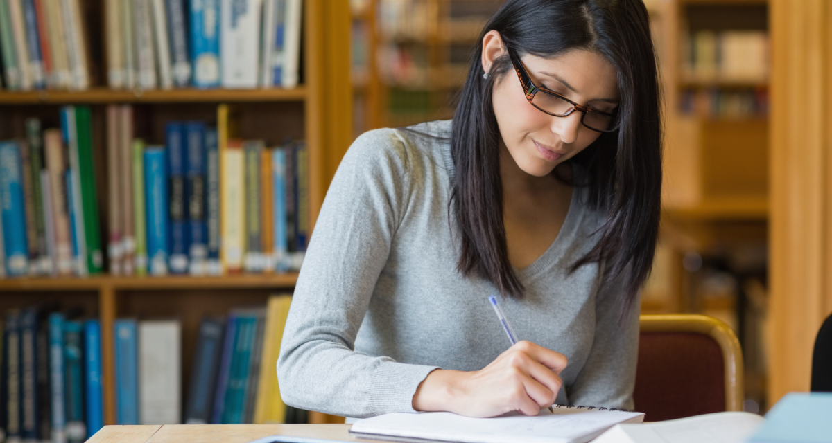 MBA student in a library