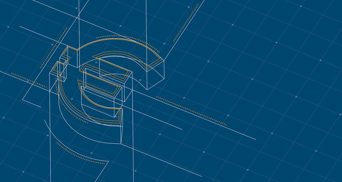 Currency EUR (European Euro) isometric symbol