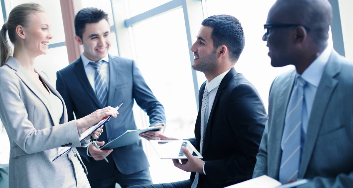 Group of colleagues talking