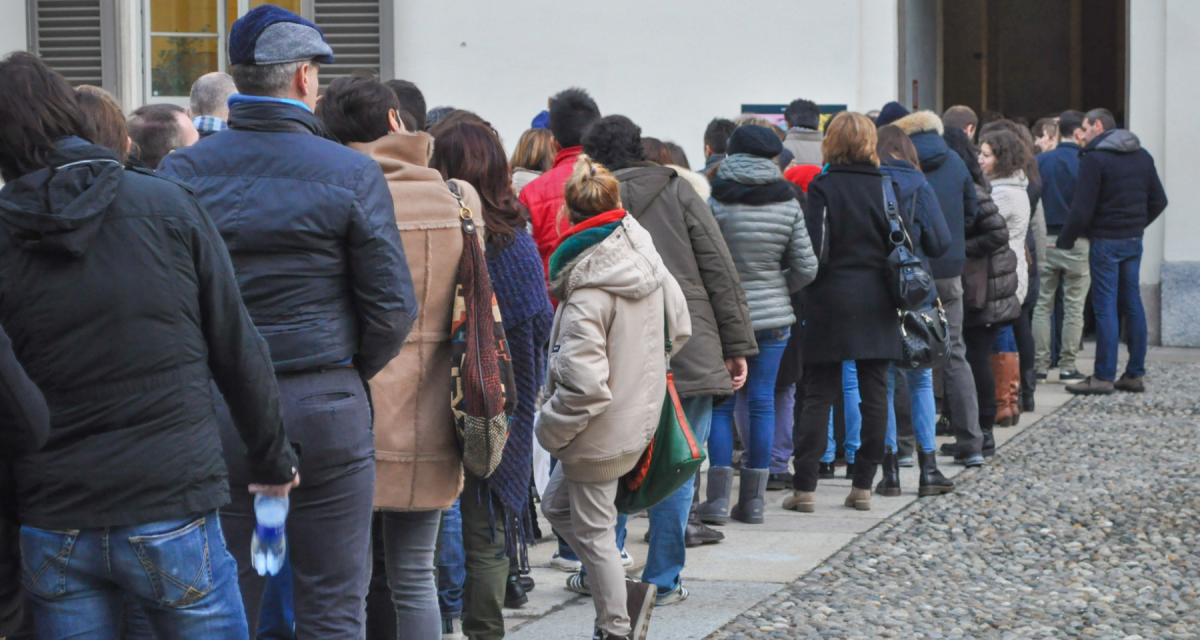 People queuing