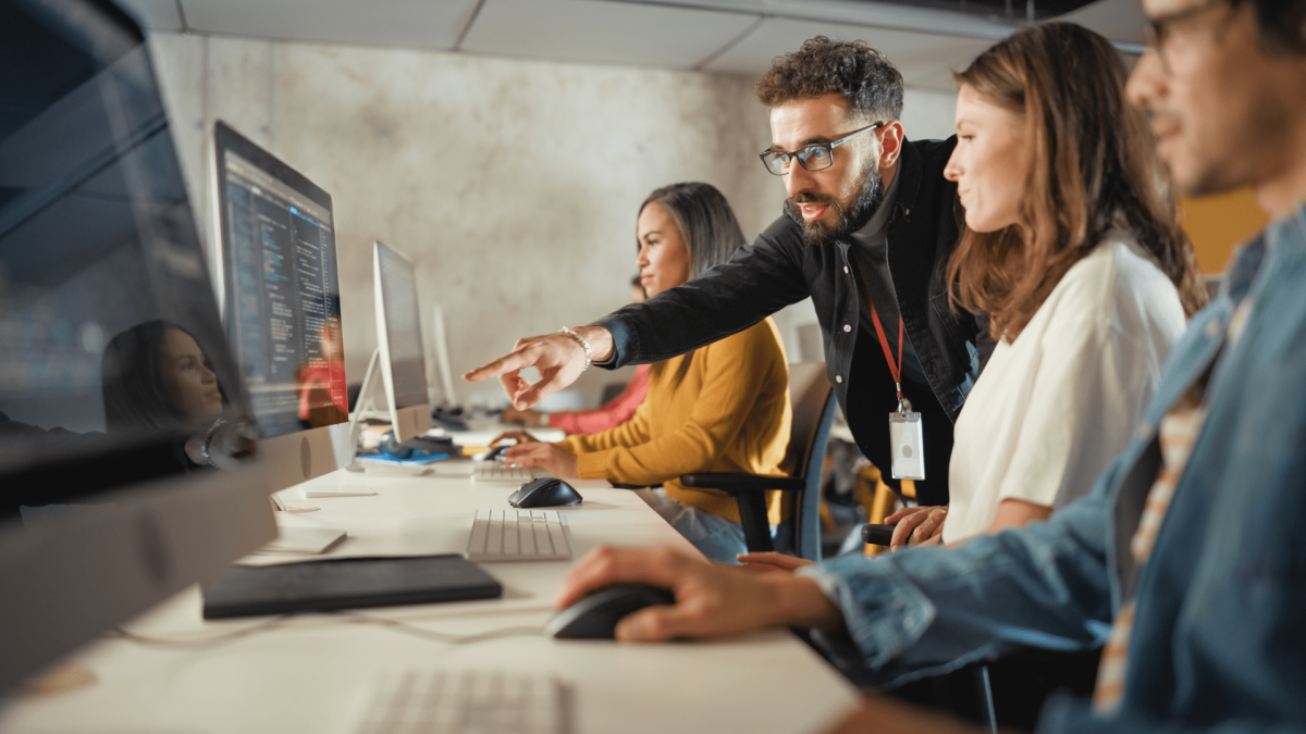 Students learning programming