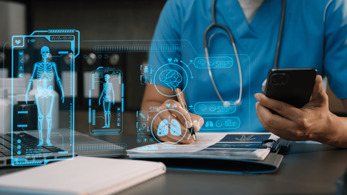 Doctor using AI for work