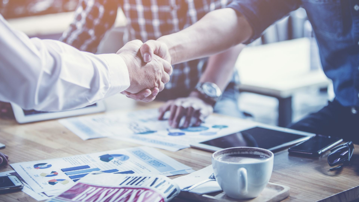 People negotiating in a business meeting