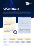 This is a brochure cover for the ESMT AI Certificate