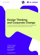 This is a brochure cover for the Design Thinking workshop