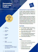 Factsheet cover image Persuasion, Power, and Politics