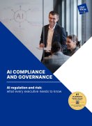 This is a brochure cover for the AI Compliance and Governance program