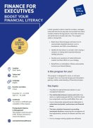 brochure cover Finance for Executives
