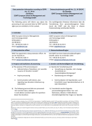 GDPR data protection notice for donations by ESMT, showing contact details, processing purposes, and collected personal data.