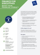brochure cover Finance for Executives