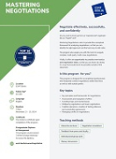 brochure cover Mastering Negotiations