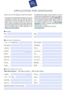 Application form cover page