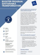 Brochure cover for the Booster Program: Sustainable Transformation