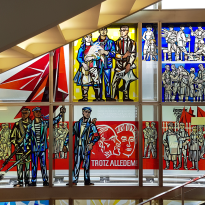 Stain glass window by Walter Womacka at ESMT Berlin