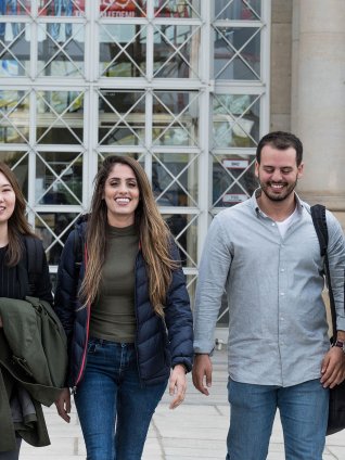 Group of Master in Management students at ESMT campus in Berlin, Germany. 