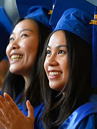 happy students at graduation