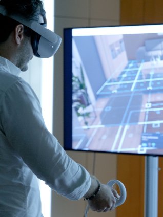 Participant with VR glasses