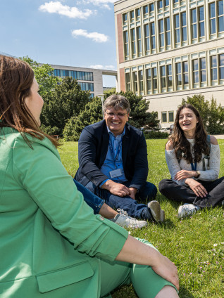 ESMT participants in the ESMT Garden