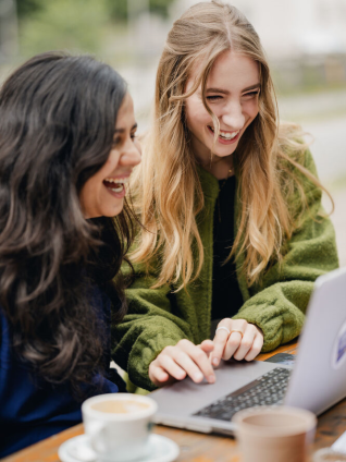 Laughing students