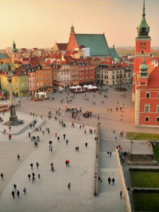 Castle Square (Plac Zamkowy) in Warsaw, Poland