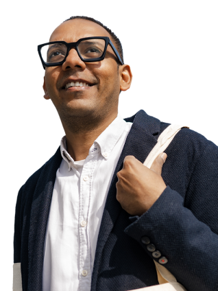 Student with glasses