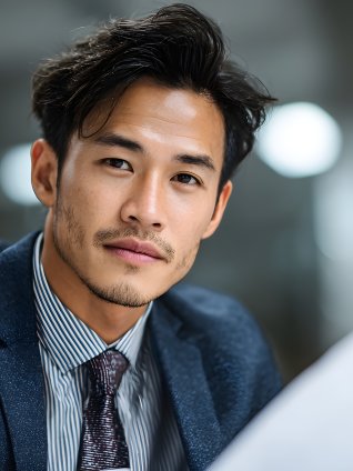 men in suits looking towards camera