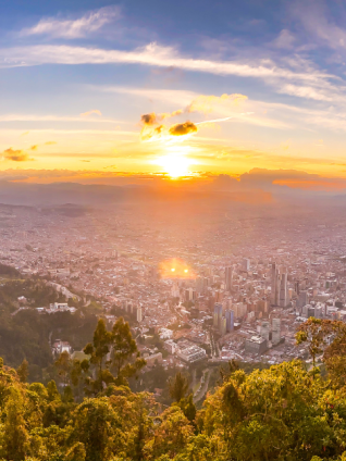 Sunrise over Bogota, Colombia