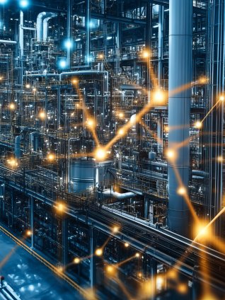 Glowing interconnected nodes