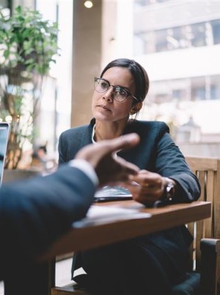 Businesswoman in conversation