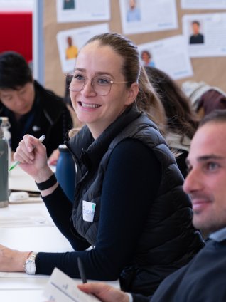 Part-time MBA student on campus  looking interested in the topic