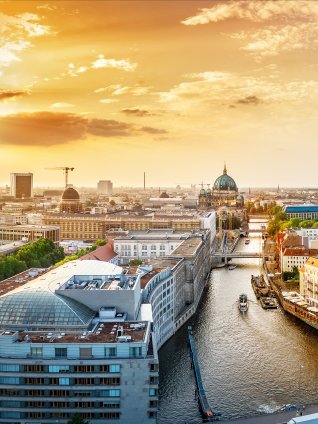 Photo of Museum Island in the heart of Berlin, Germany showing the area around the campus of ESMT Berlin
