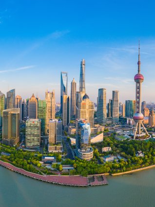 An image of the downtown area of Shanghai, China