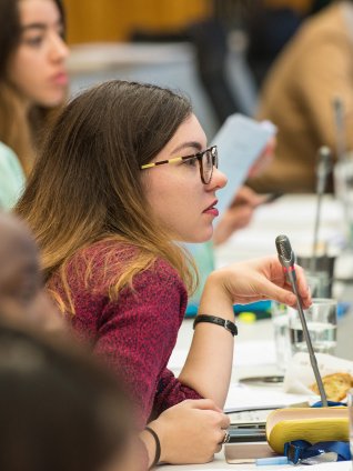 ESMT Berlin Master's student listening intently