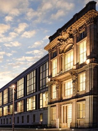ESMT Berlin main building at night