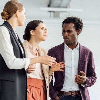 Colleagues having a discussion 